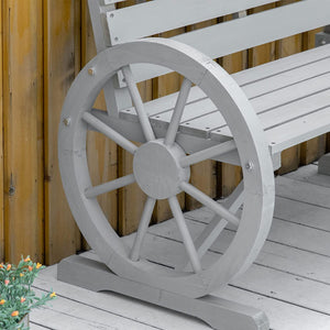 Wooden Wagon Wheel Bench Garden Loveseat - Adler's Store